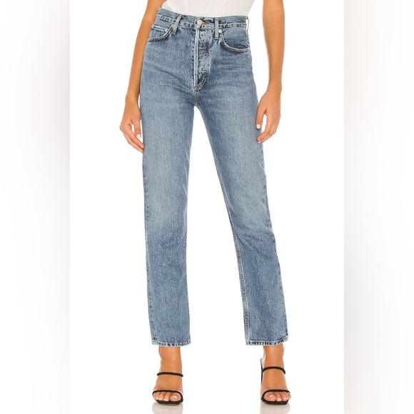 Agolde 90'S PINCH WAIST HIGH RISE STRAIGHT JEAN IN NAVIGATE - Picture 2 of 5